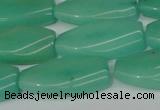 CCN2623 15.5 inches 15*30mm twisted rectangle candy jade beads