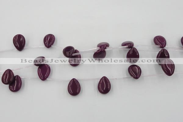 CCN2680 Top-drilled 13*18mm flat teardrop candy jade beads