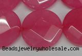 CCN269 15.5 inches 25mm faceted coin candy jade beads wholesale