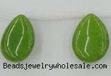 CCN2702 Top-drilled 18*25mm flat teardrop candy jade beads