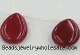 CCN2707 Top-drilled 18*25mm flat teardrop candy jade beads