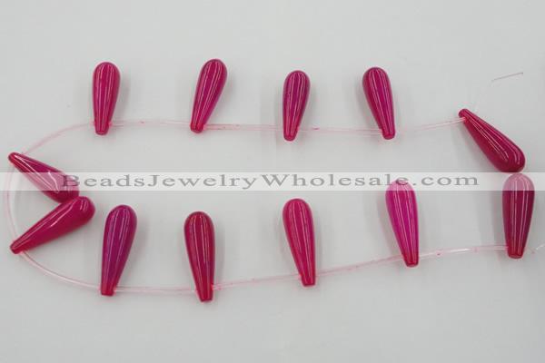 CCN2731 Top-drilled 10*30mm teardrop candy jade beads wholesale