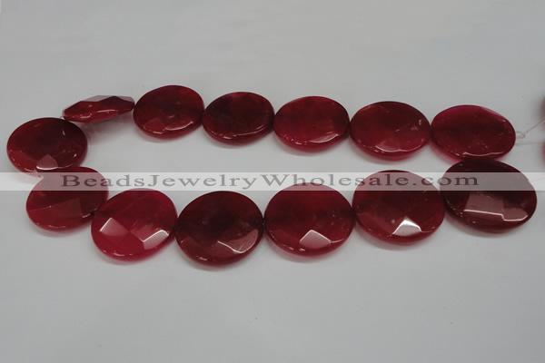 CCN284 15.5 inches 30mm faceted coin candy jade beads wholesale