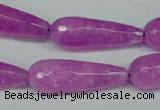 CCN2885 15.5 inches 10*30mm faceted teardrop candy jade beads