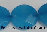 CCN290 15.5 inches 30mm faceted coin candy jade beads wholesale