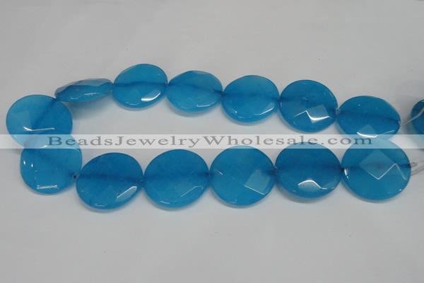 CCN290 15.5 inches 30mm faceted coin candy jade beads wholesale