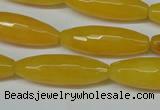 CCN2913 15.5 inches 10*30mm faceted rice candy jade beads