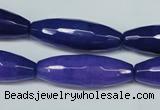 CCN2894 15.5 inches 10*40mm faceted teardrop candy jade beads