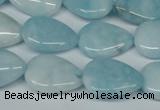 CCN2945 15.5 inches 13*18mm flat teardrop candy jade beads