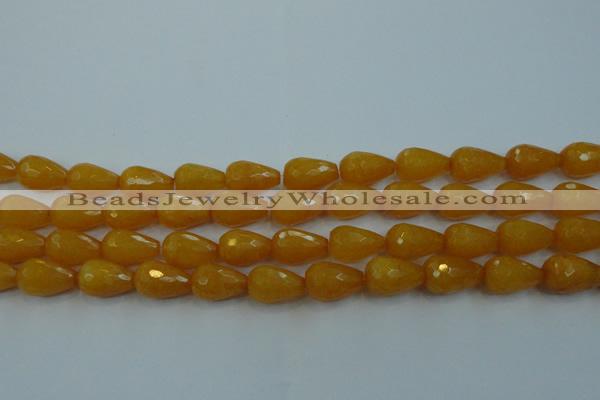 CCN3006 15.5 inches 10*15mm faceted teardrop candy jade beads