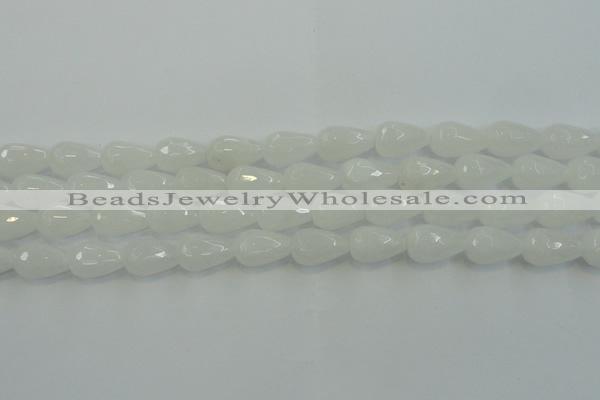 CCN3016 15.5 inches 10*15mm faceted teardrop candy jade beads