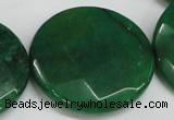 CCN309 15.5 inches 35mm faceted coin candy jade beads wholesale