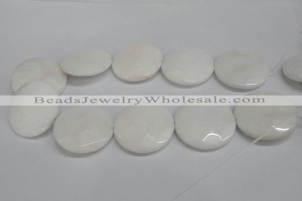 CCN315 15.5 inches 40mm faceted coin candy jade beads wholesale