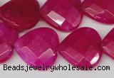 CCN358 15.5 inches 20*20mm faceted heart candy jade beads