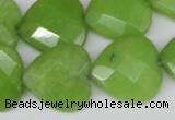 CCN360 15.5 inches 20*20mm faceted heart candy jade beads wholesale