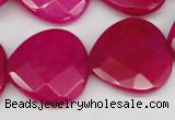 CCN373 15.5 inches 25*25mm faceted heart candy jade beads wholesale