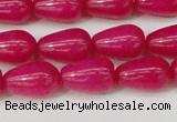 CCN3752 15.5 inches 8*12mm teardrop candy jade beads wholesale