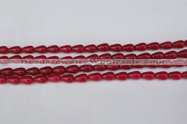 CCN3753 15.5 inches 8*12mm teardrop candy jade beads wholesale