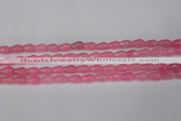 CCN3776 15.5 inches 8*12mm faceted teardrop candy jade beads