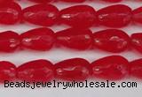 CCN3778 15.5 inches 8*12mm faceted teardrop candy jade beads