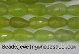 CCN3781 15.5 inches 8*12mm faceted teardrop candy jade beads