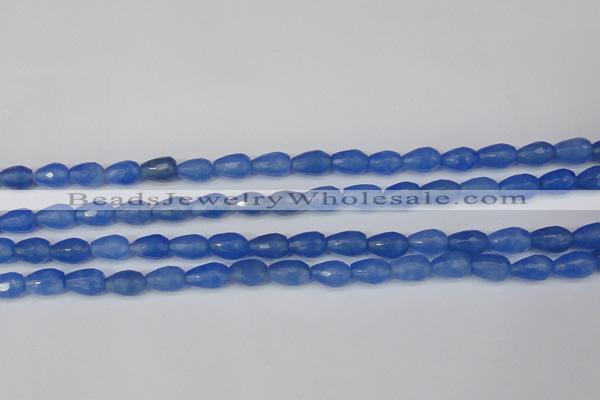 CCN3782 15.5 inches 8*12mm faceted teardrop candy jade beads