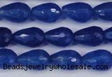 CCN3783 15.5 inches 8*12mm faceted teardrop candy jade beads