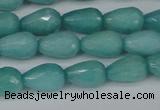 CCN3786 15.5 inches 8*12mm faceted teardrop candy jade beads