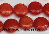 CCN3817 15.5 inches 14mm flat round candy jade beads wholesale