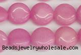 CCN3818 15.5 inches 14mm flat round candy jade beads wholesale