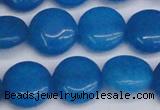 CCN3825 15.5 inches 14mm flat round candy jade beads wholesale