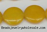 CCN3830 15.5 inches 20mm flat round candy jade beads wholesale