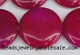 CCN3842 15.5 inches 30mm flat round candy jade beads wholesale