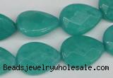 CCN385 15.5 inches 15*20mm faceted flat teardrop candy jade beads