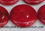 CCN3853 15.5 inches 35mm flat round candy jade beads wholesale