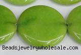 CCN3856 15.5 inches 35mm flat round candy jade beads wholesale