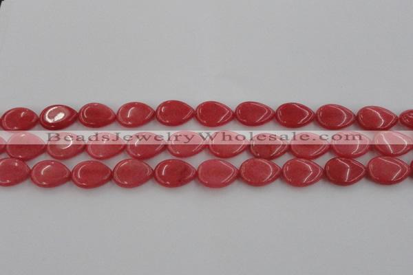 CCN3861 15.5 inches 13*18mm flat teardrop candy jade beads