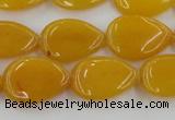 CCN3867 15.5 inches 13*18mm flat teardrop candy jade beads