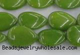 CCN3868 15.5 inches 13*18mm flat teardrop candy jade beads