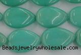 CCN3870 15.5 inches 13*18mm flat teardrop candy jade beads