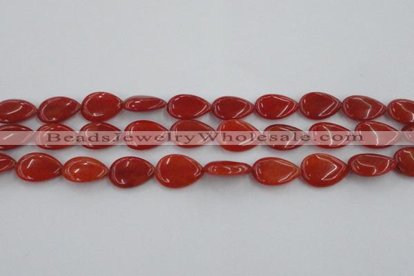 CCN3878 15.5 inches 15*20mm flat teardrop candy jade beads