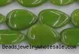 CCN3883 15.5 inches 15*20mm flat teardrop candy jade beads