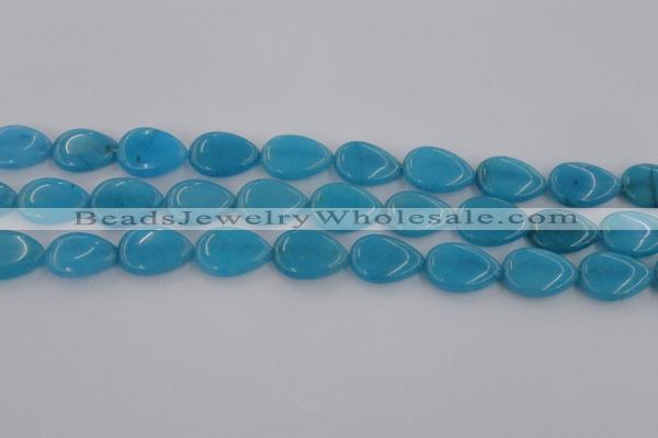 CCN3886 15.5 inches 15*20mm flat teardrop candy jade beads