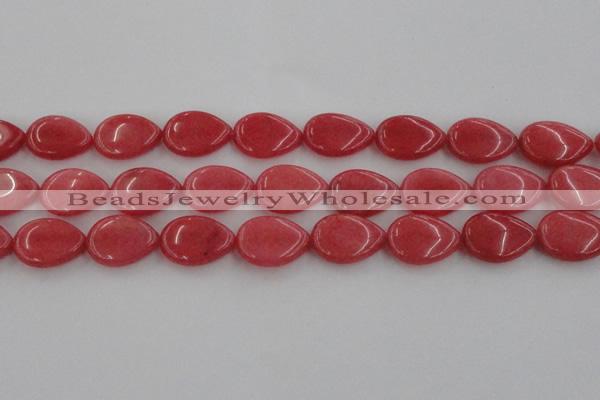 CCN3891 15.5 inches 18*25mm flat teardrop candy jade beads