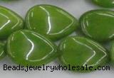 CCN3898 15.5 inches 18*25mm flat teardrop candy jade beads