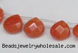 CCN3913 Top-drilled 13*13mm briolette candy jade beads wholesale