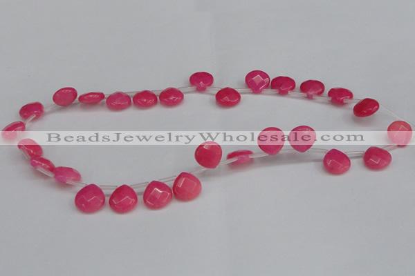 CCN3914 Top-drilled 13*13mm briolette candy jade beads wholesale