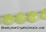 CCN3917 Top-drilled 13*13mm briolette candy jade beads wholesale