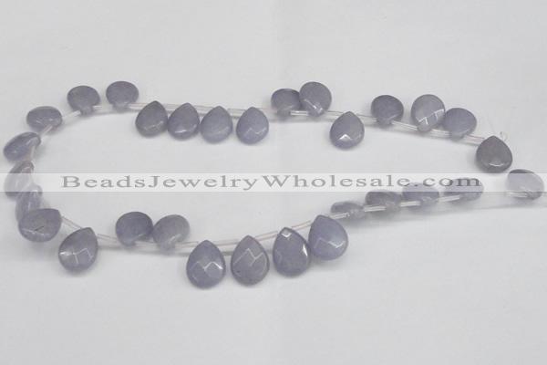 CCN3925 Top-drilled 12*15mm briolette candy jade beads wholesale