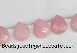 CCN3927 Top-drilled 12*15mm briolette candy jade beads wholesale